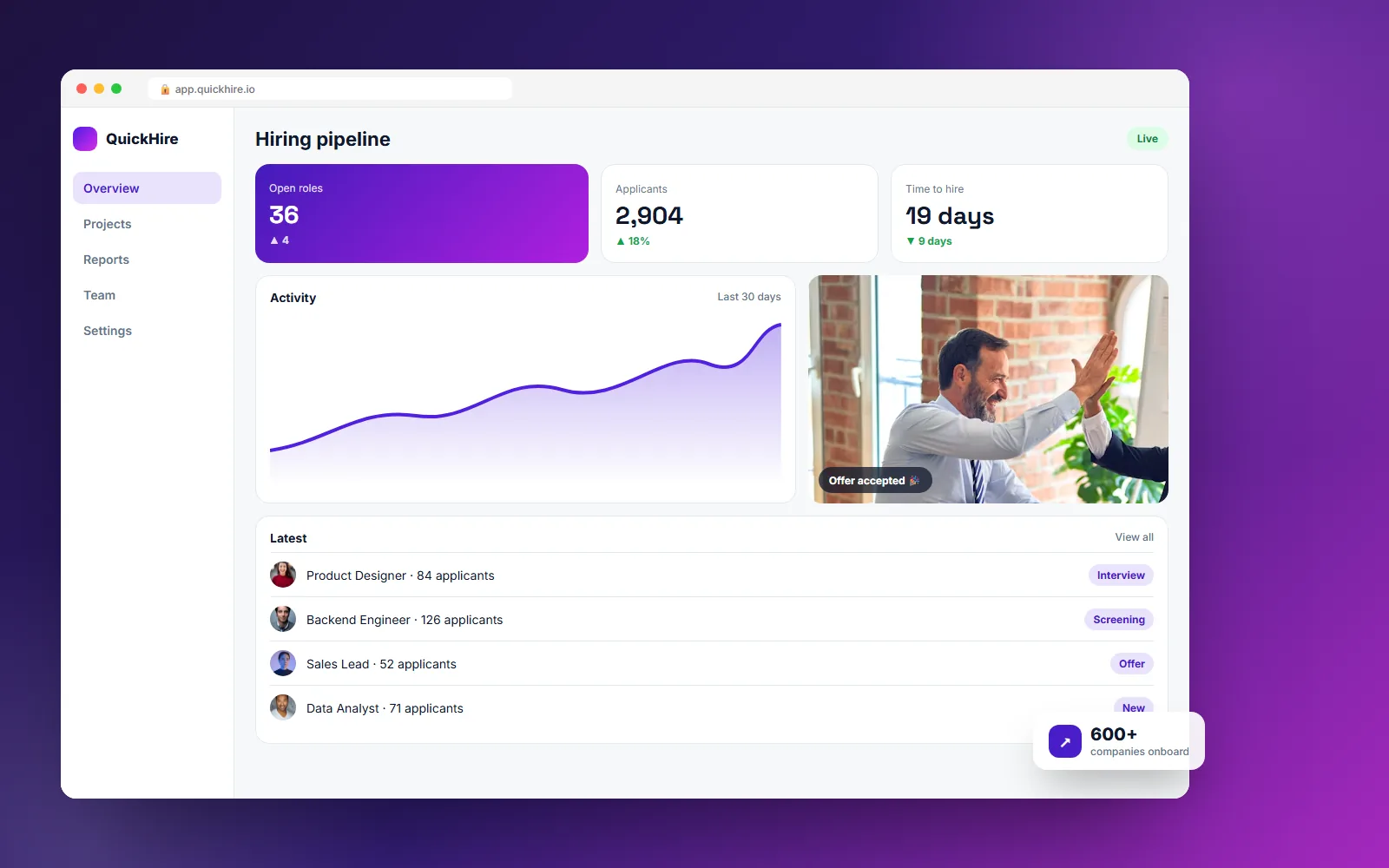 QuickHire project screenshot